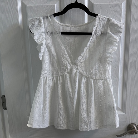 SHEIN White Ruffle Lace Blouse - Picture 1 of 4